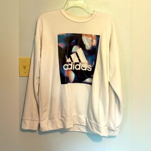 White oversized Adidas crew neck size small